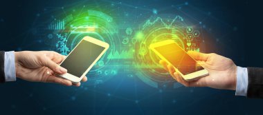 iki akıllı, iş ve iletişim konsepti