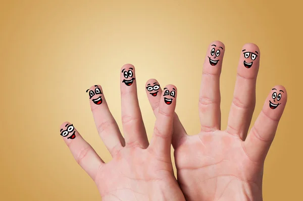 Smart looking fingers smiling