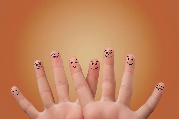 Smiley fingers loving each other — Stock Photo, Image