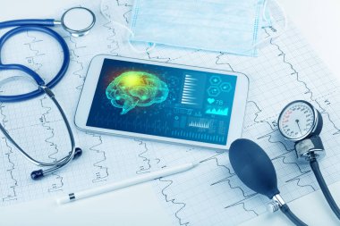 Tablet beyin işlevselliği konsepti ile tanılama