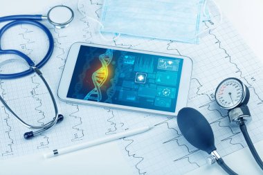 Biyoteknoloji kavramı tıbbi teknoloji cihazlar ile