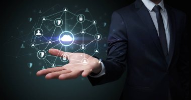 Ağ bağlantı kavramı koyu duvar kağıdı ile