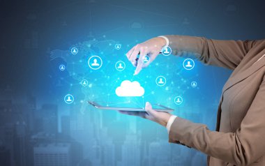 Bulut ve bağlantı kavramı bir Tablet