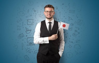 Ofis sembol kavramı ve bayrak bir çocuk
