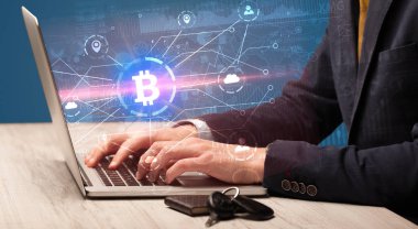 Küresel bitcoin Döviz Kuru kavram kontrol el