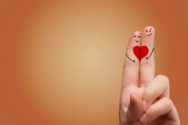 Smiley vingers liefdevolle elkaar — Stockfoto