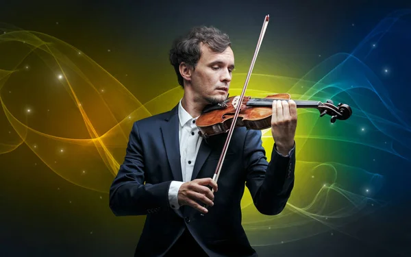 Violinista con colorido concepto legendario — Foto de Stock