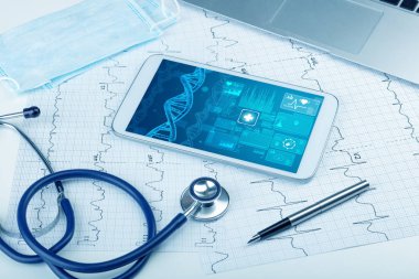 Biyoteknoloji kavramı tıbbi teknoloji cihazlar ile