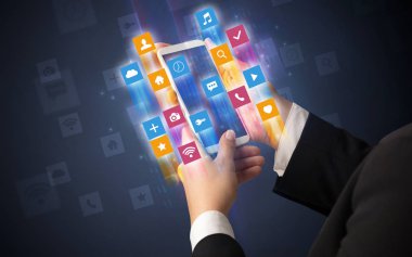 Smartphone ile açısal app simgeleri kullanarak ele