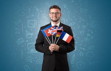 Ofis sembol kavramı ve bayrak bir çocuk