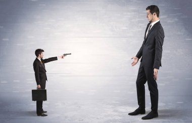 Dev işadamı çekim küçük iş adamı