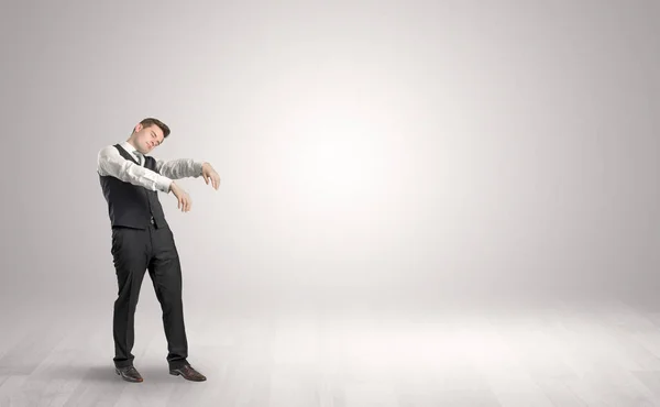 Zombi businessman walking in a copy space — Stock Photo, Image