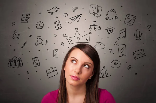 Girl with task of the days concept — Stock Photo, Image