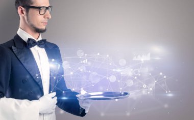 Mali kavramı tepsiye garson tarafından yaptı