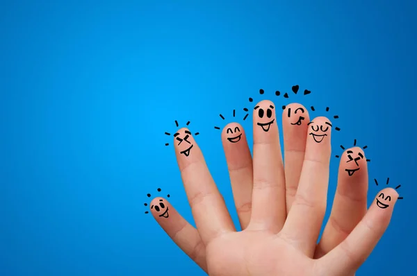 Ευτυχισμένος δάχτυλα με brainstorming έννοια — Φωτογραφία Αρχείου