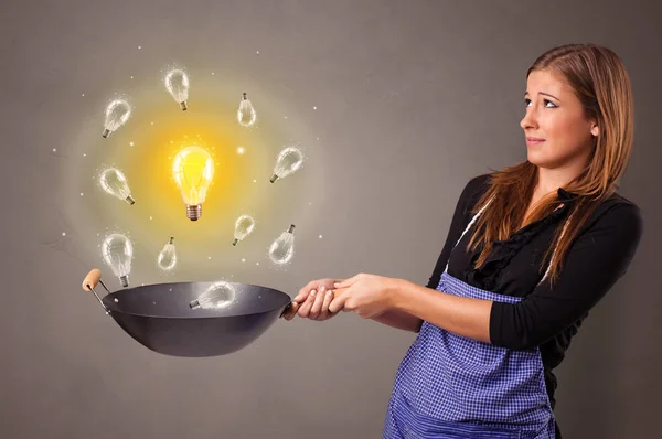 Cooking new idea in wok — Stock Photo, Image