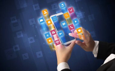 Smartphone ile açısal app simgeleri kullanarak ele