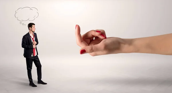 Homme d'affaires embrassé avec appât concept de la main — Photo