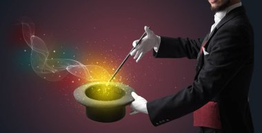 İllüzyonist el hüner değnek ile yapma