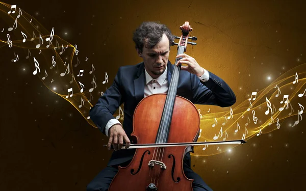 Compositore solitario che suona il violoncello — Foto Stock