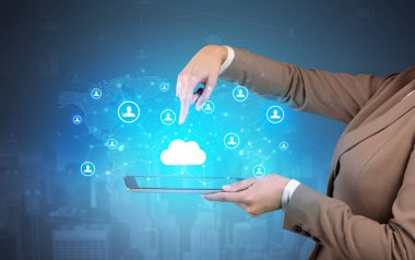 Bulut ve bağlantı kavramı bir Tablet