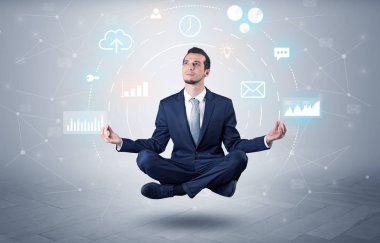 Veri dolaşımı kavramı ile işadamı havalanır