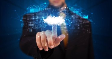 Bulut sistem hologram dokunmadan adam  