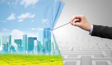 El çekerek kağıt perde