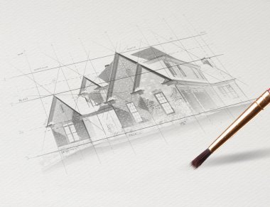 Kalem çizim ev planı kavramı