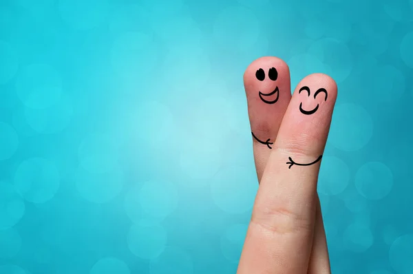 Happy little fingers smiling and hanging together — Stock Photo, Image