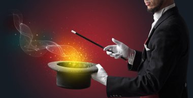 İllüzyonist el hüner değnek ile yapma