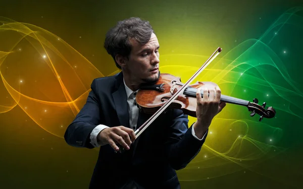 Violinista con concetto colorato favoloso — Foto Stock