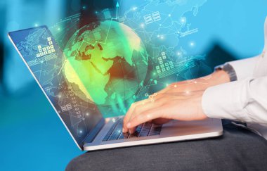 El dizüstü dünya çapında raporları bağlantılar ve istatistik kavramı ile kullanma