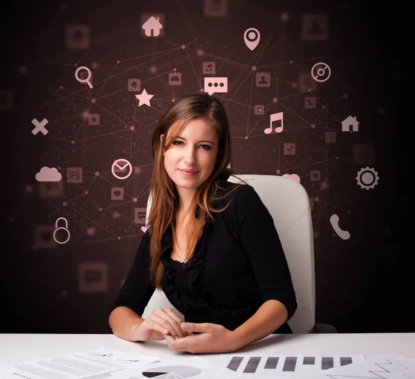Secretary work with multitask concept — Stock Photo, Image