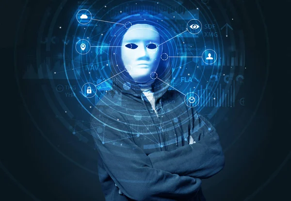 Biometrische gezichtsherkenning-technologie — Stockfoto