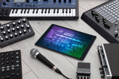 Elektronik müzik aletleri ve tablet raporları kavramı ile