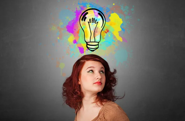 Girl with design thinking concept — Stock Photo, Image