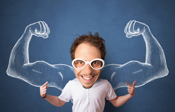 Big head on small body wants to be strong