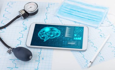 Tablet beyin işlevselliği konsepti ile tanılama