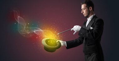 İllüzyonist el hüner değnek ile yapma