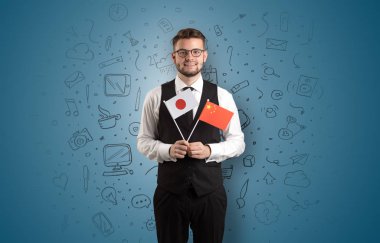 Ofis sembol kavramı ve bayrak bir çocuk