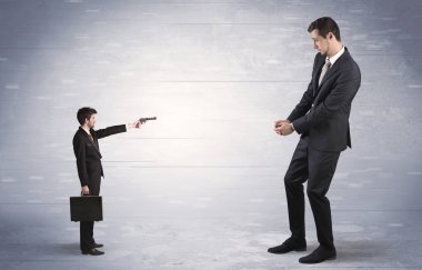 Dev işadamı çekim küçük iş adamı