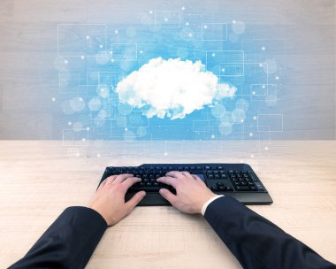 Zarif işadamı el ile bağlı yazarak kavramı postaları 