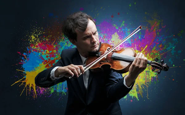 Compositor con splotch y su violín — Foto de Stock