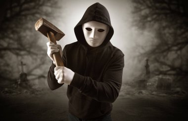 Terk edilmiş mezarlık kavram agresif avcı