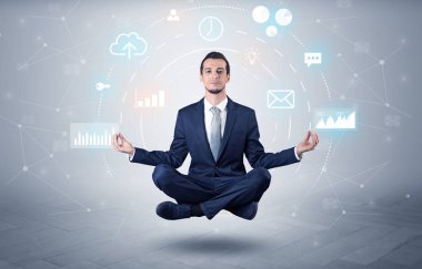 Veri dolaşımı kavramı ile işadamı havalanır