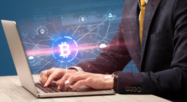 Küresel bitcoin Döviz Kuru kavram kontrol el