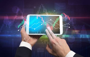 El tutma tablet küresel raporları ve borsa değişim kavramı ile