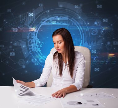 Yöneticisi ile iletişim kavramı ofis büro önünde