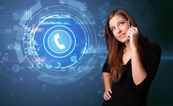 Person telefoniert mit Anrufkonzept — Stockfoto